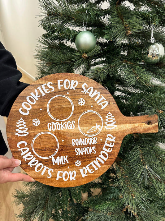 Christmas board for Santa and his reindeers